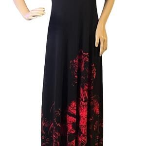 Lane Bryant Women's Strapless Maxi Dress Floral Whimsygoth Dark Feminine 18/20
